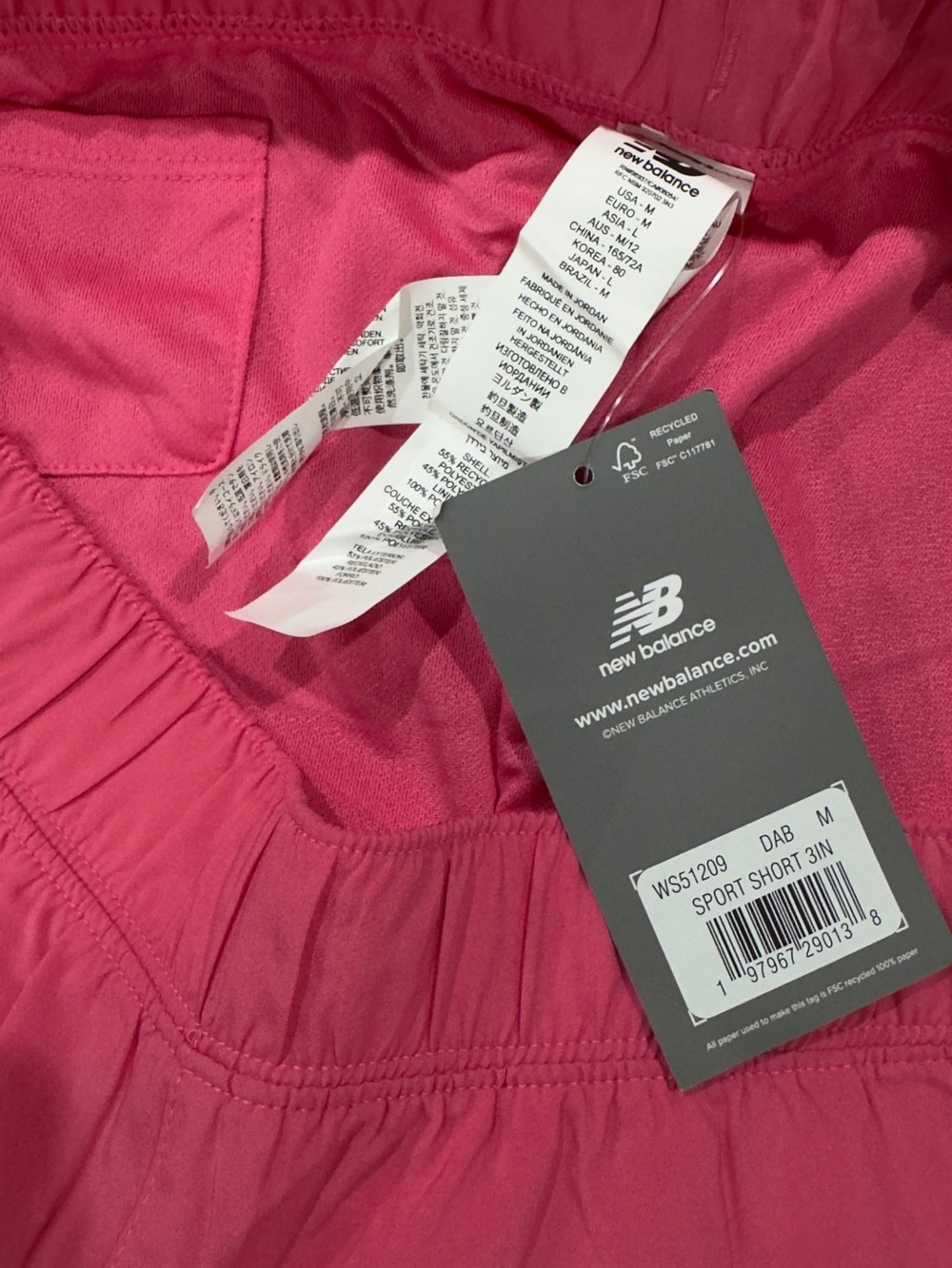 New Balance Sport Short 3in Pink Running Athletic Shorts WS51209 Size M - Picture 2 of 6